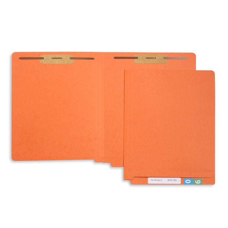 Blue Summit Supplies 50 Orange End Tab Fastener File Folders - Reinforced Straight Cut Tab - Durable 2 Prongs Designed to Organize Standard Medical Files, Receipts, Office Reports, and More - Letter Size, Orange, 50 Pack - Image 3